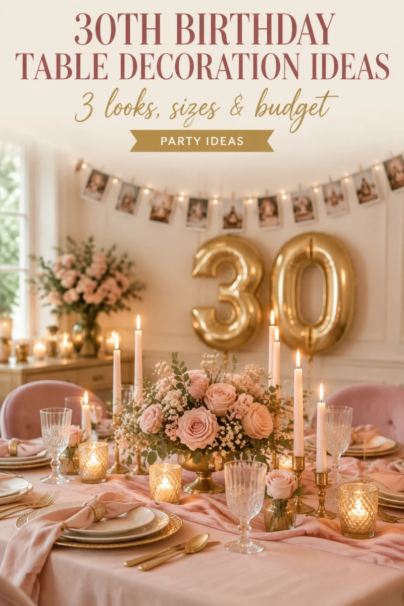 Pin these 30th birthday table decoration ideas for later