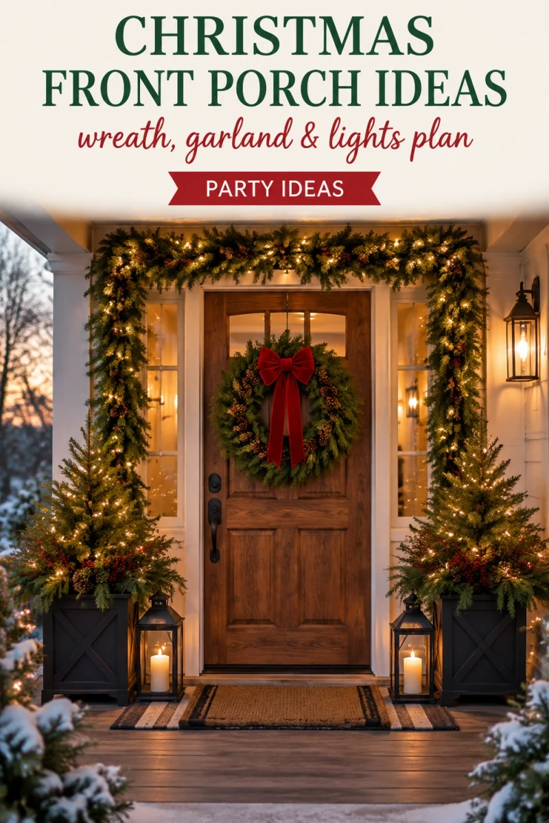 Pin these Christmas front porch ideas for later