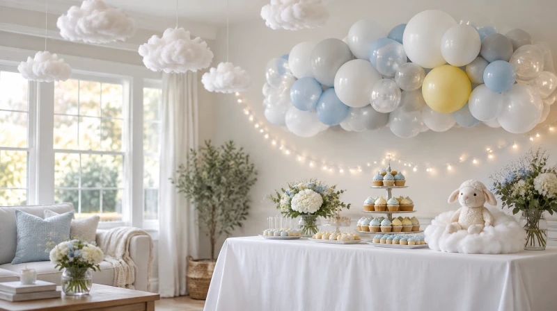 Cloud Baby Shower Ideas (DIY Clouds, Dessert Table & Budget)