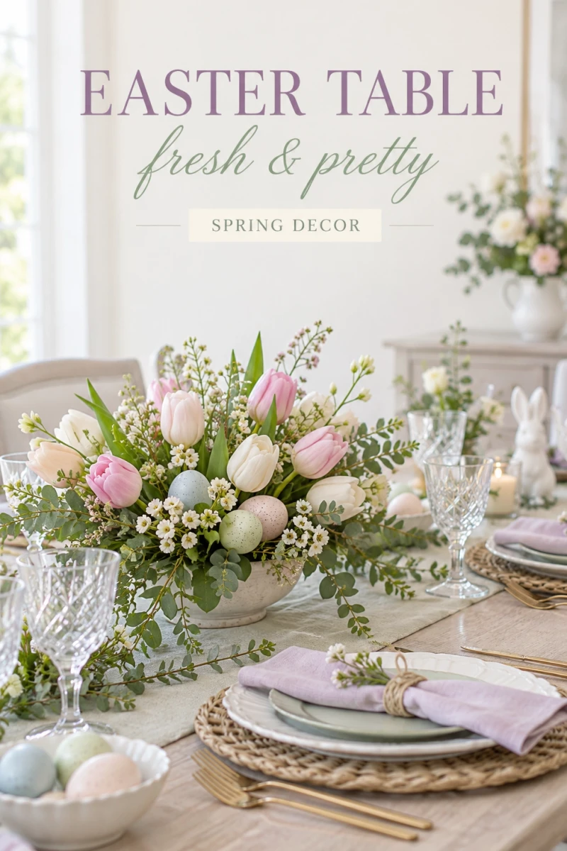 Pin these Easter table decorations for later