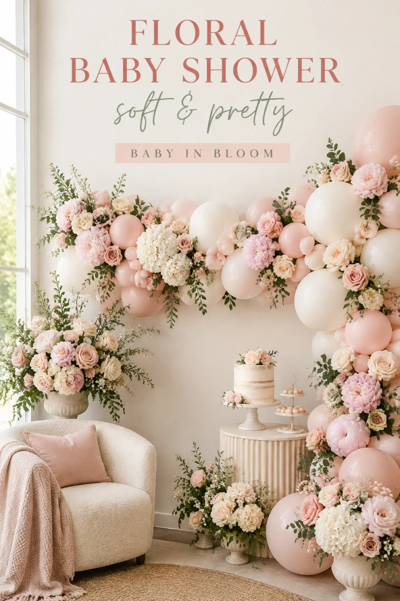 Pin these floral baby shower ideas for later