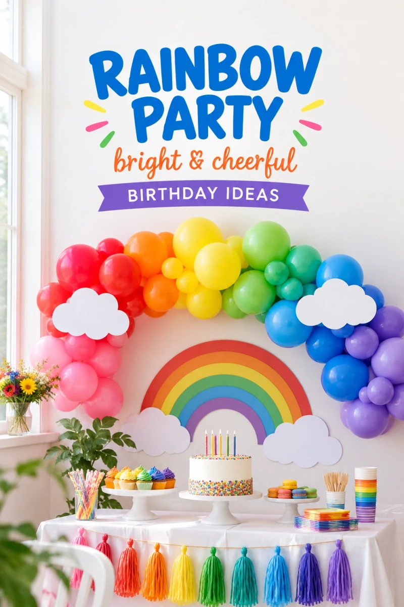 Pin these rainbow birthday party ideas for later