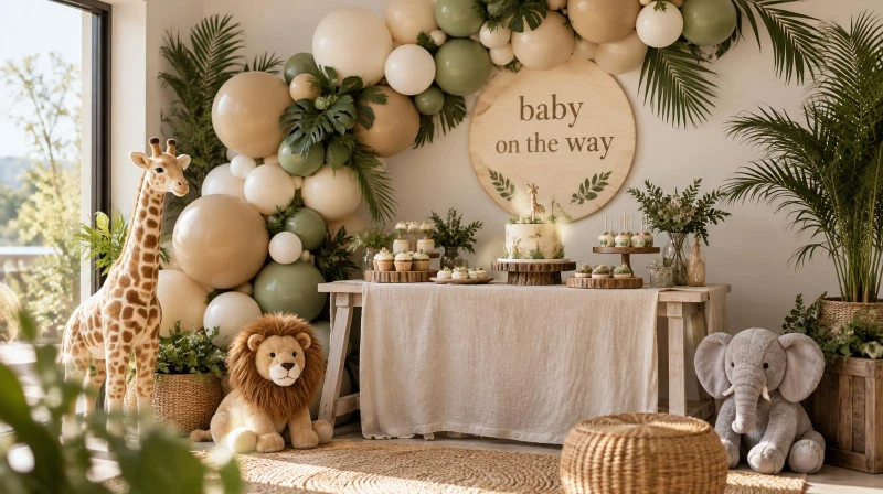Safari Baby Shower Ideas (Warm & Neutral Animal Theme)