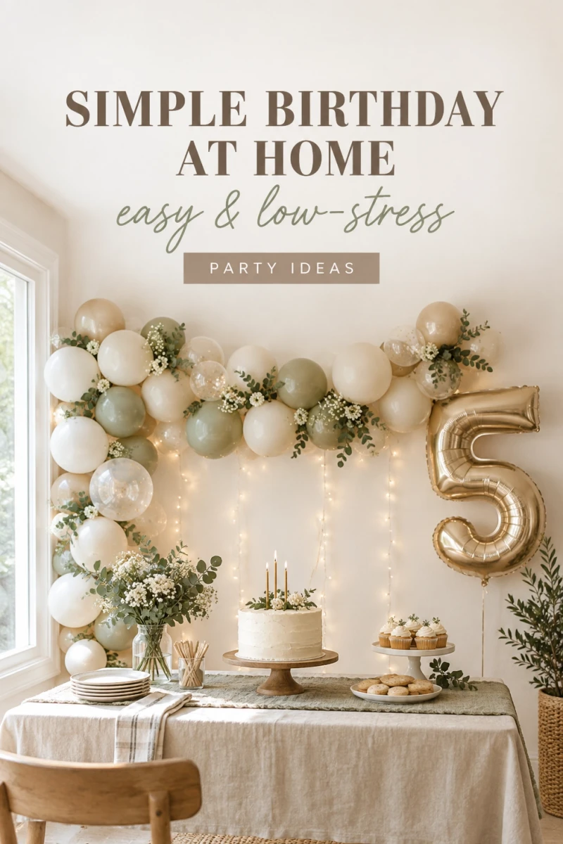 Pin these simple birthday party at home ideas for later