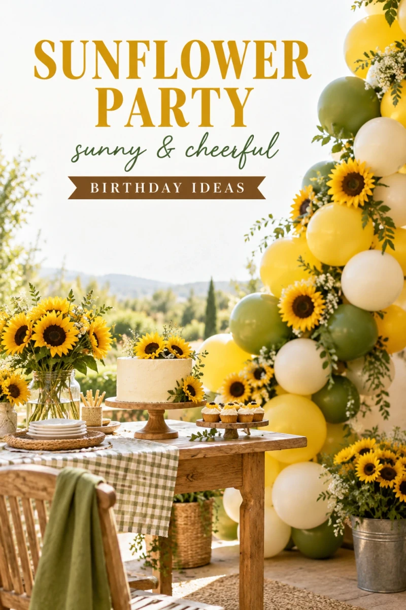 Pin these sunflower birthday party ideas for later