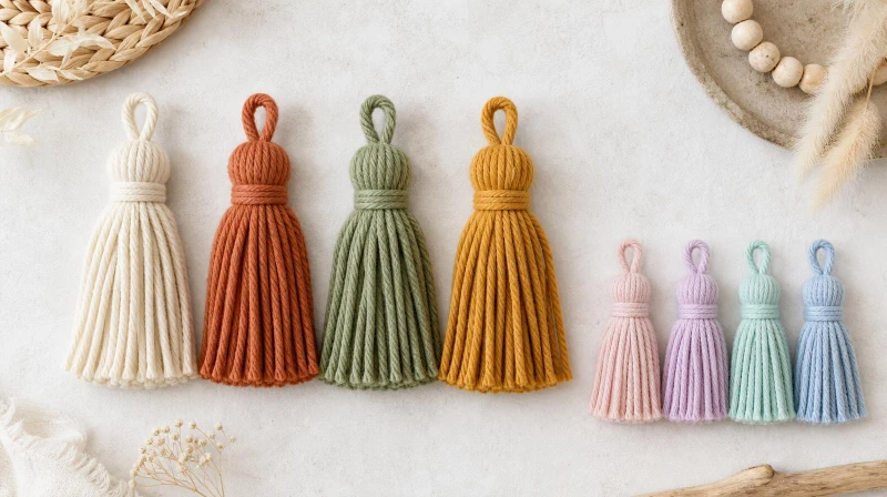 Tassel garland color ideas in boho and pastel palettes
