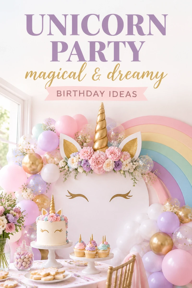 Pin these unicorn birthday party ideas for later